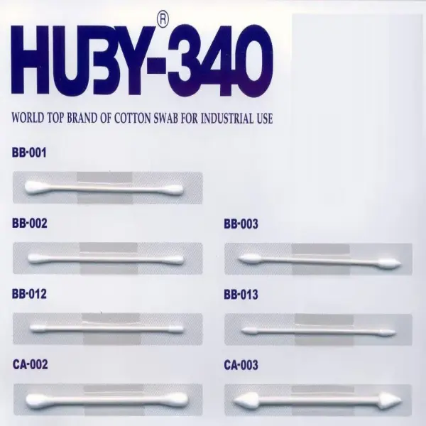 Tăm bông HUBY 340 có bị chảy/mủn khi dùng với dung môi công nghiệp (IPA, Acetone, MEK)?