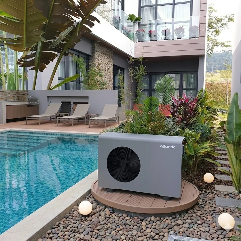 Heat pump atlantic cho bể bơi gia đình/villa: Nên chọn Aeromax model nào để vừa tiết kiệm điện vừa bền mùa đông miền bắc?