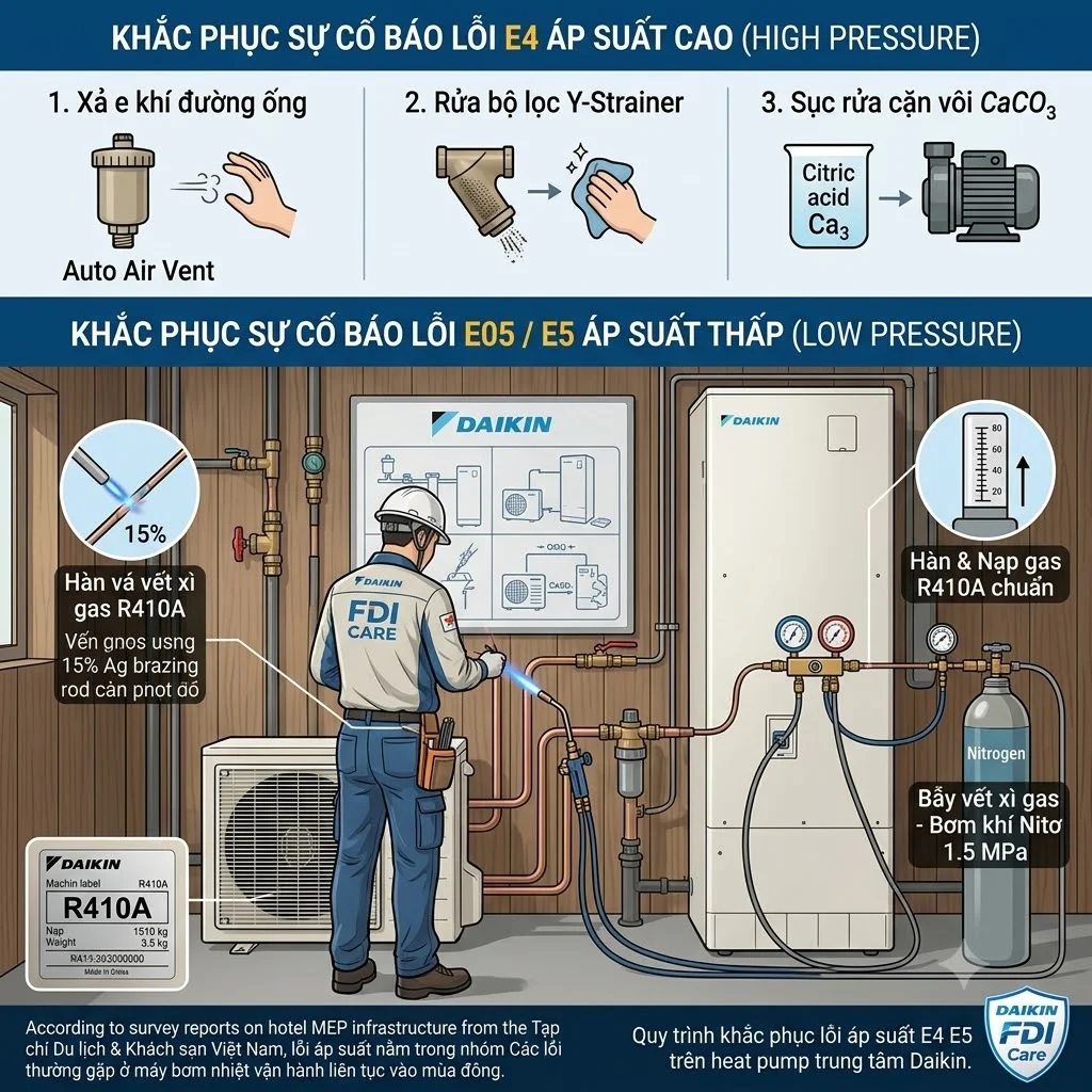 Nguyen-nhan-gay-su-co-Daikin-Heat-Pump-bao-loi-ap-suat-cao-thap-Ma-loi-E4-E5