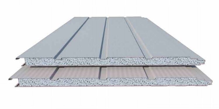 Cấu trúc 3 lớp kinh điển của Panel EPS bao gồm hai lớp tôn nền và lớp lõi xốp EPS